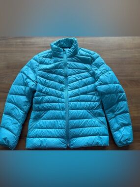 Lands End Lightweight Turquoise HyperDry Packable Puffer Jacket - Women's